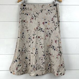 MEGAN PARK‎ Beaded Floral Midi Skirt Women’s Size 8 Wool Feminine